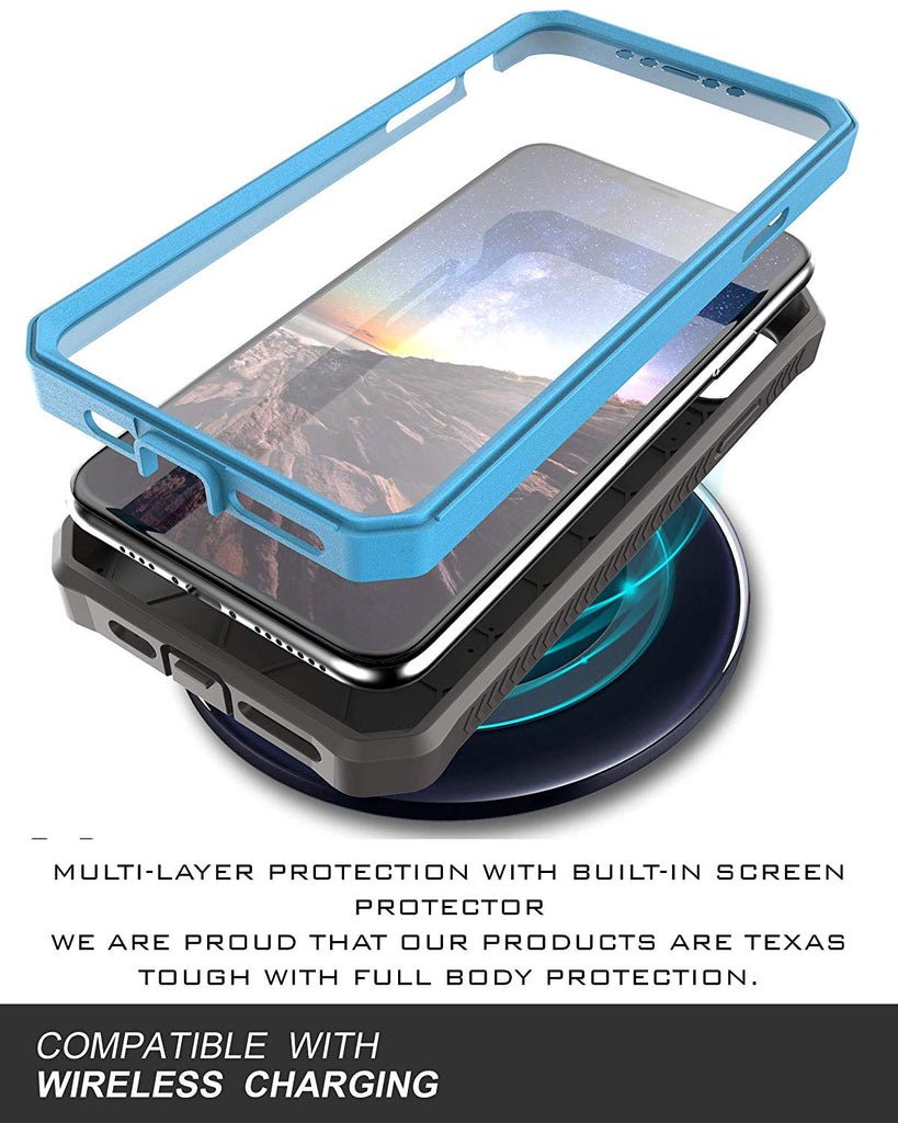 iPhone 11 Pro Max Rugged Case - Military Grade - 21 Feet Drop Proof - Blue - caseborne