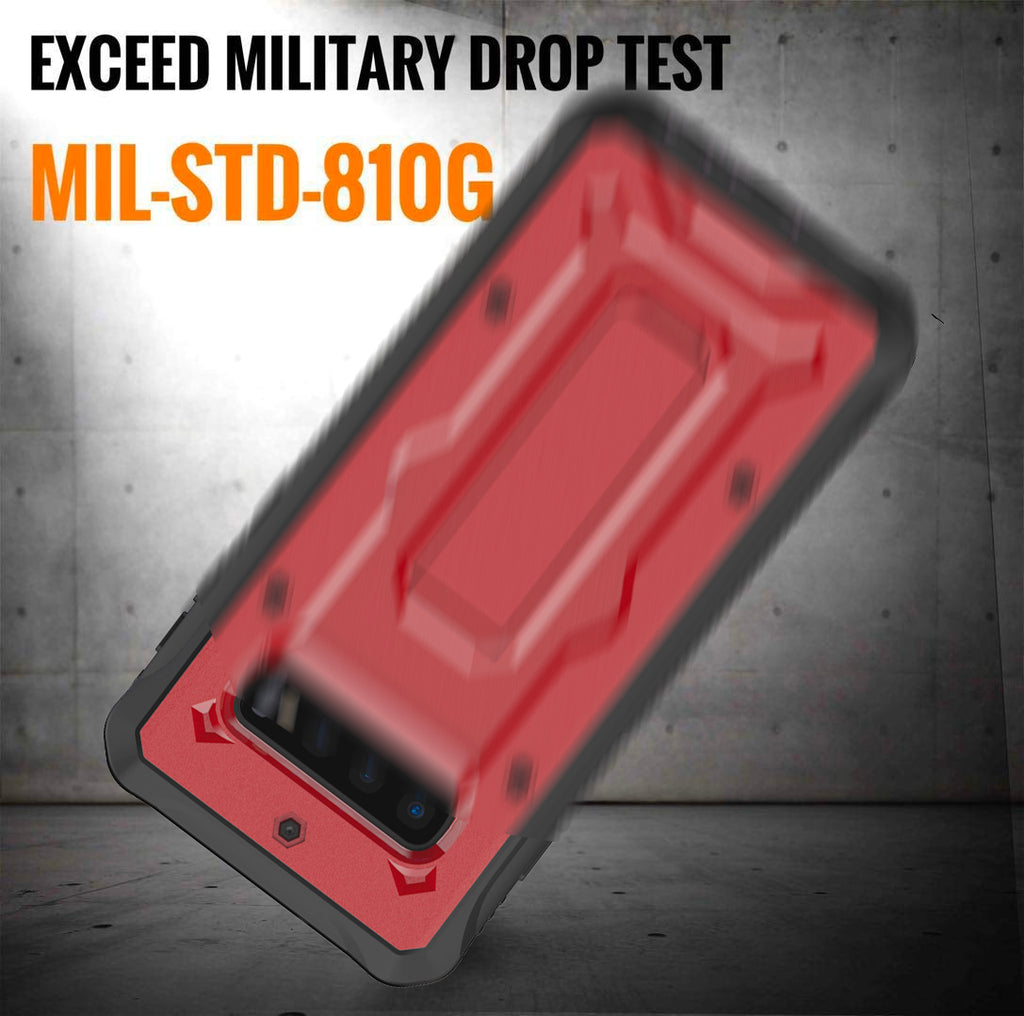 Galaxy S10+Plus Case - Military Grade - ArmadilloTek Serie - Red - caseborne