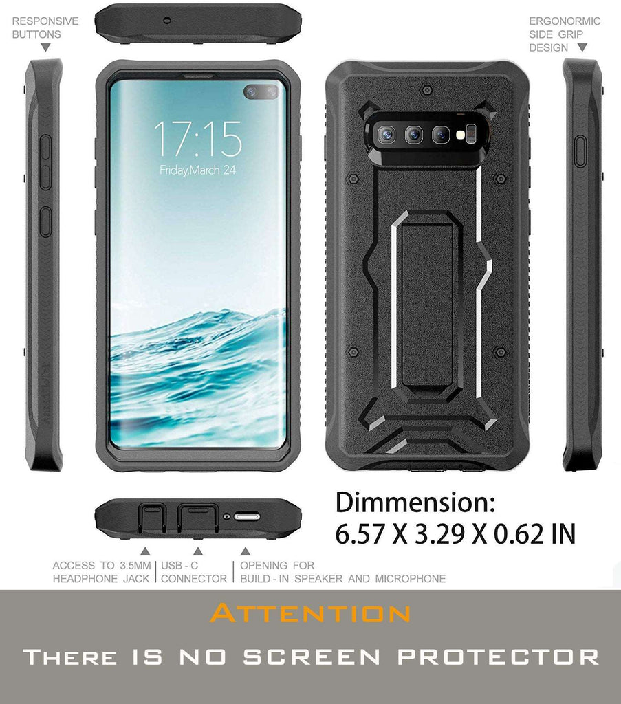 Galaxy S10+Plus Case - Military Grade - ArmadilloTek Series-Black - caseborne