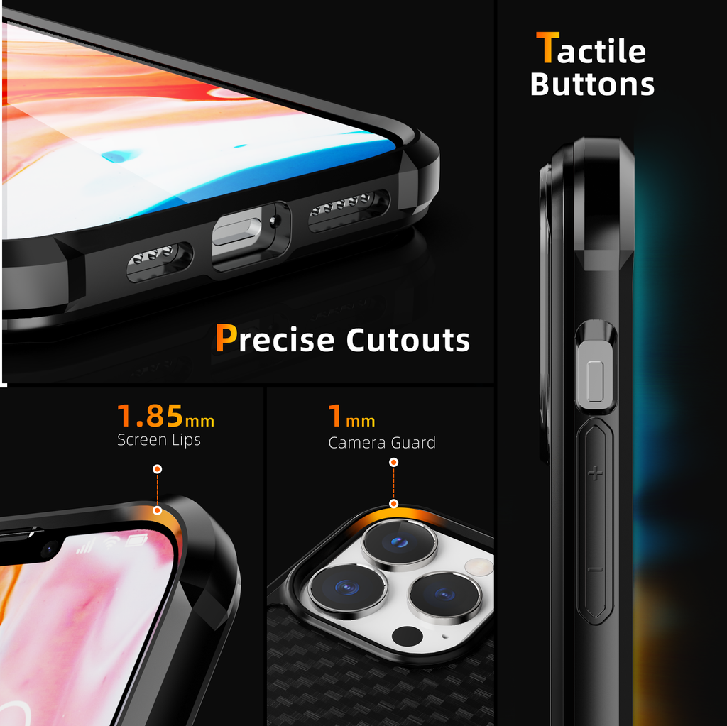 iPhone 13 Pro Max Case - Kevlar / Aramid Fiber - Aluminum Frame -  12 Feet Drop Protection - caseborne